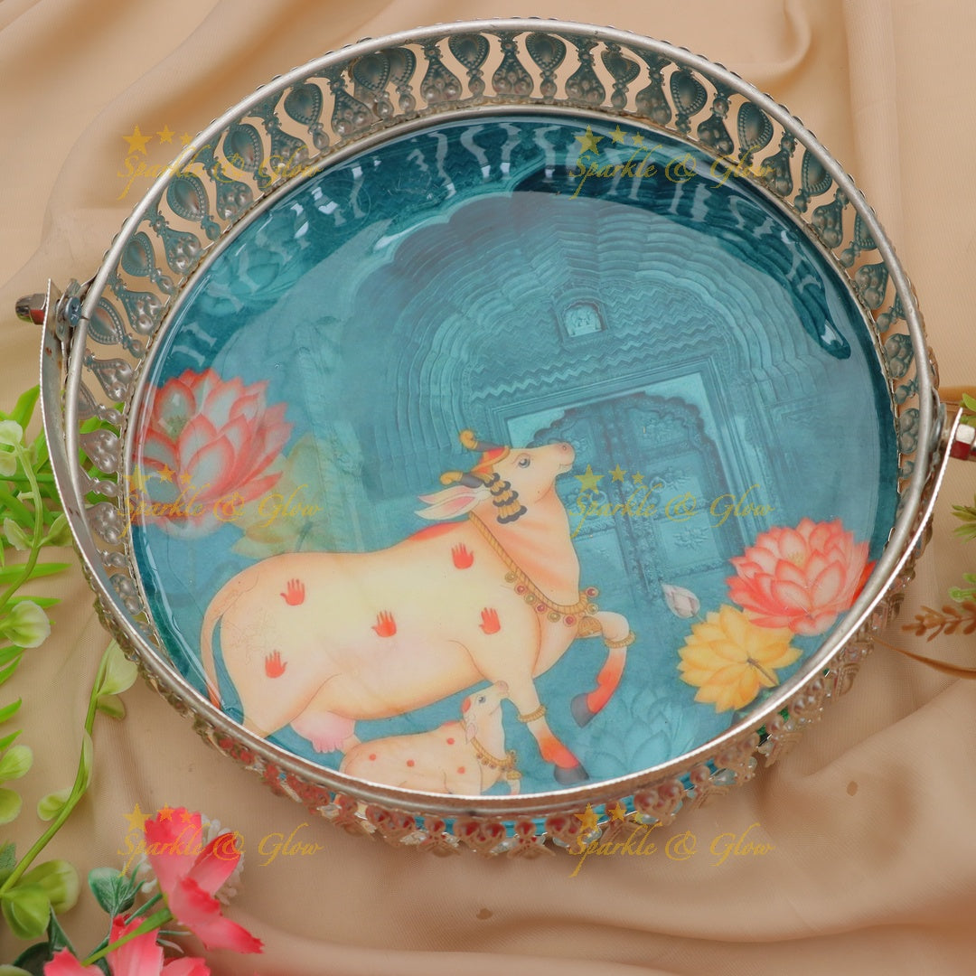 Elegant Kalamkari Gift Tray for Festive Returns