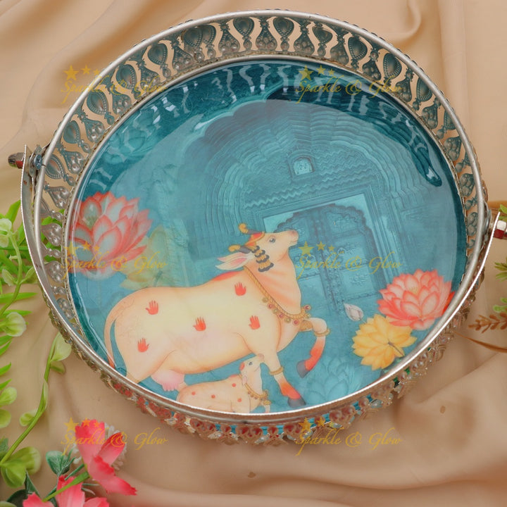 Elegant Kalamkari Gift Tray for Festive Returns