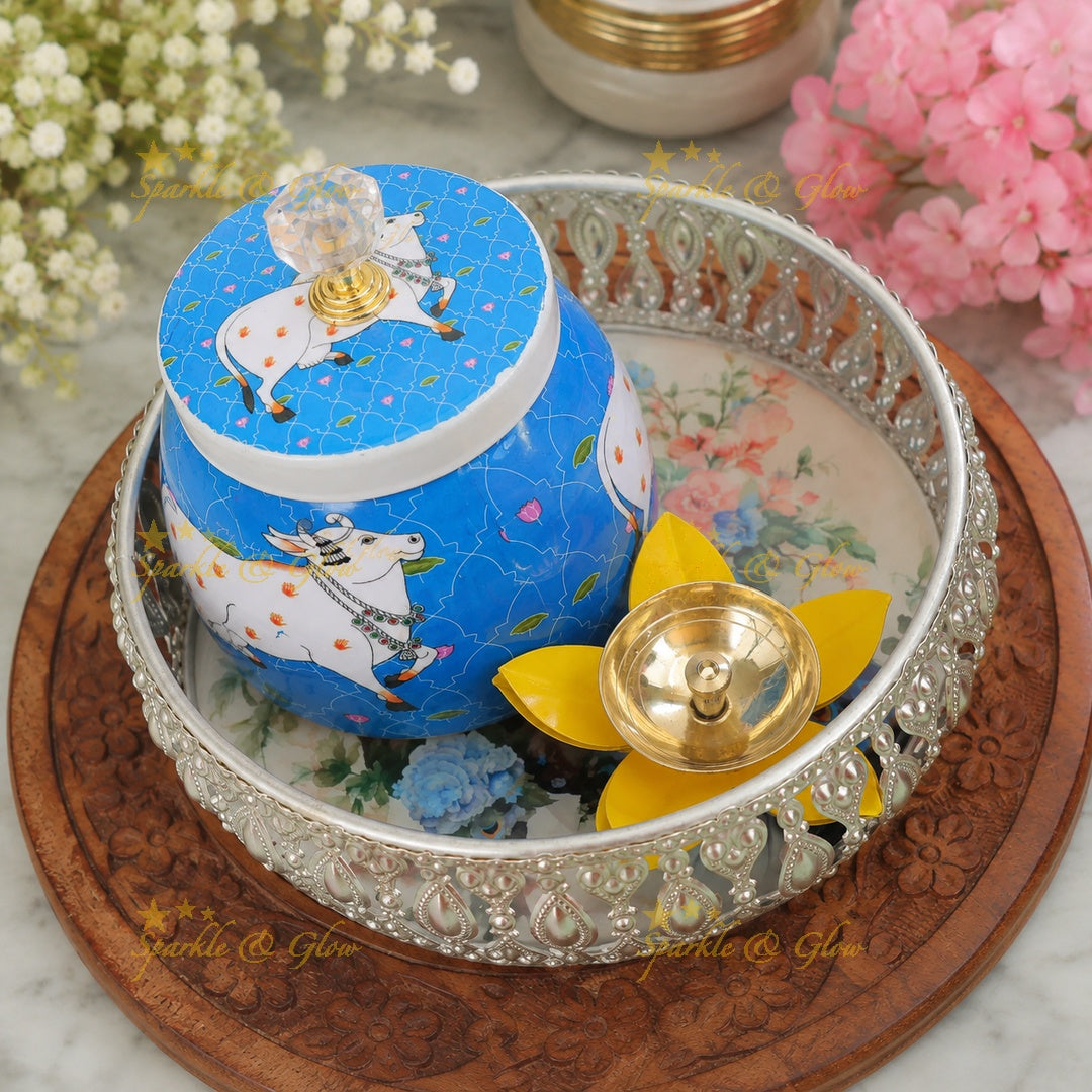 Exquisite Festive Diya & Basket Gift Set for Celebrations