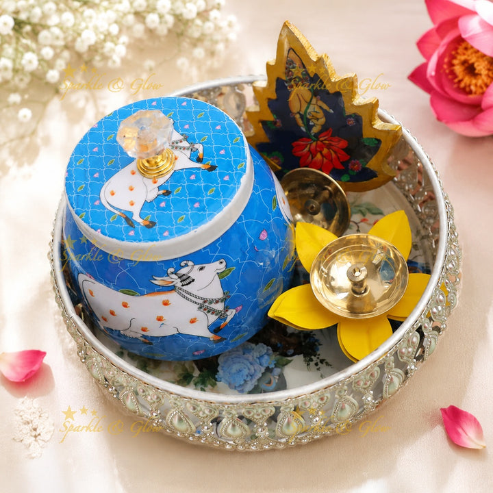 Charming Festive Set - Box, Diyas & Basket