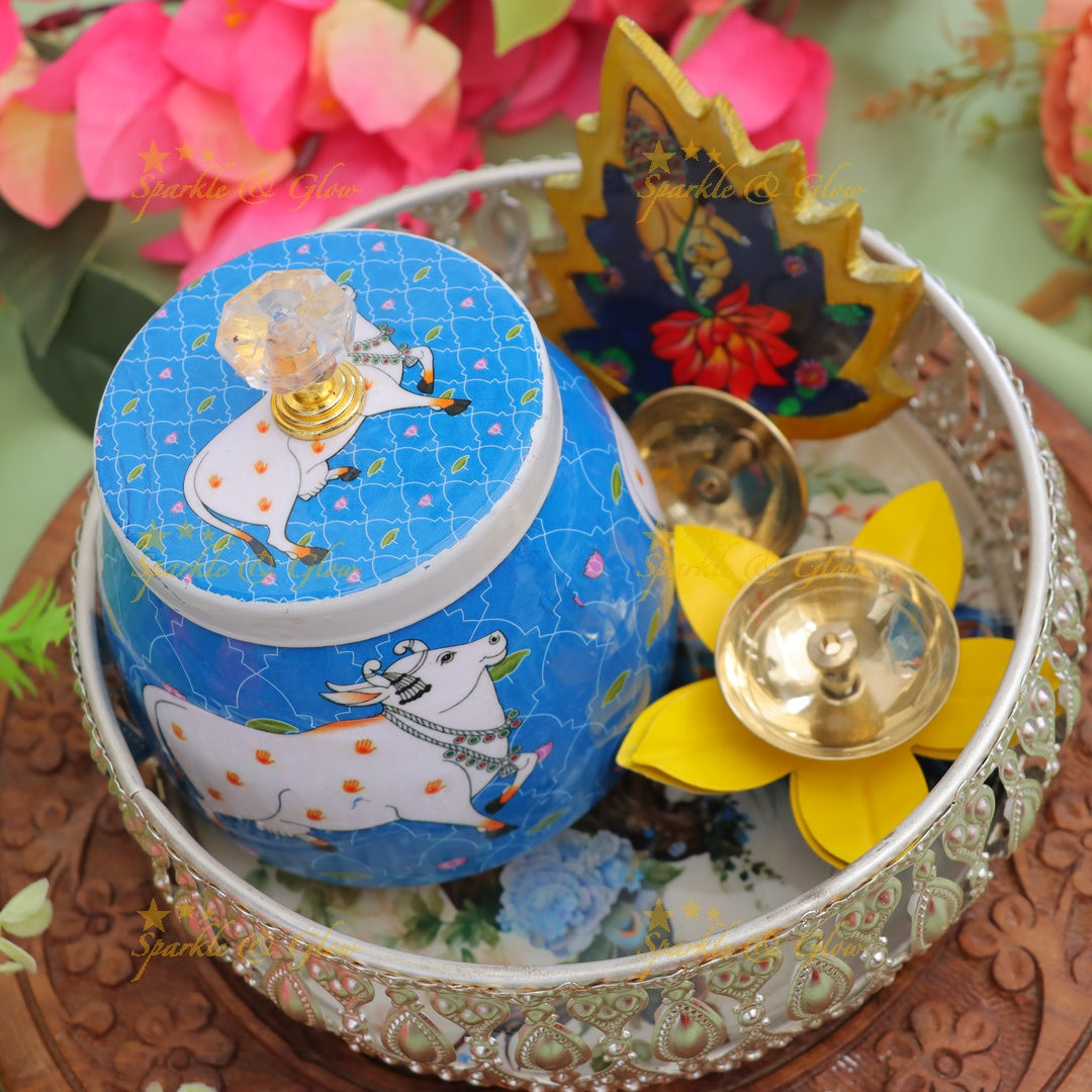 Charming Festive Set - Box, Diyas & Basket