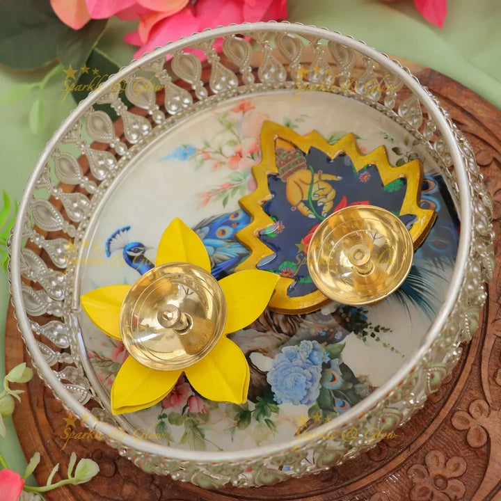 Diwali Diyas & Basket Combo for Elegant Festive Decor