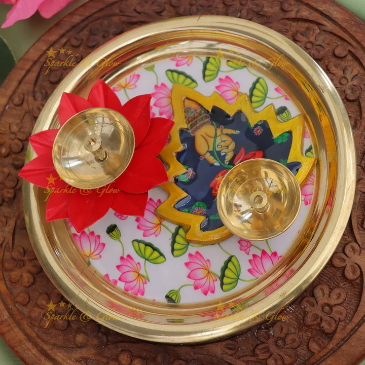 Exquisite Diya & Tray Combo for Festive Celebrations