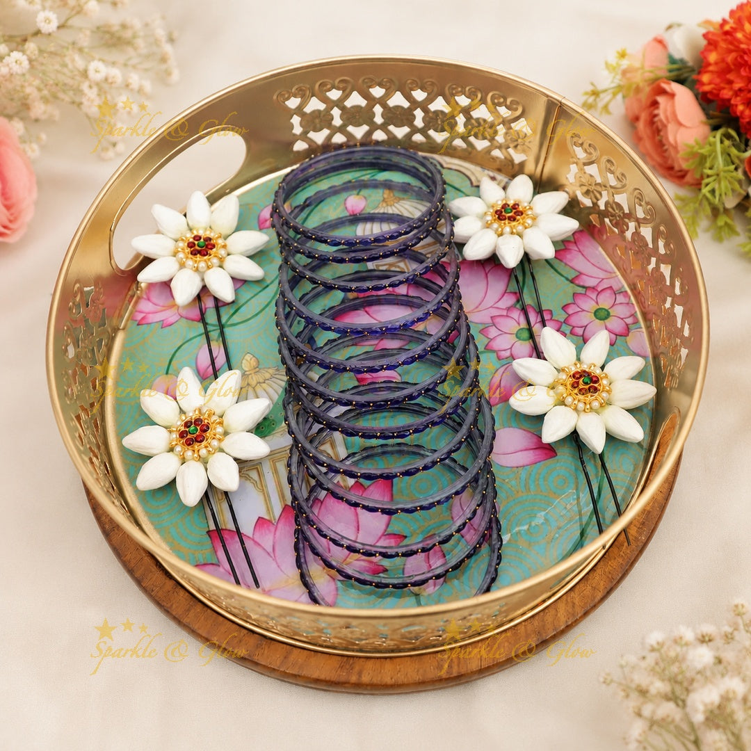Elegant Floral Hairpins & Bangles for Festive Glamour