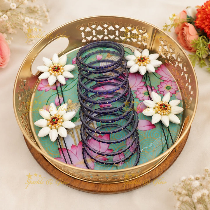 Elegant Floral Hairpins & Bangles for Festive Glamour
