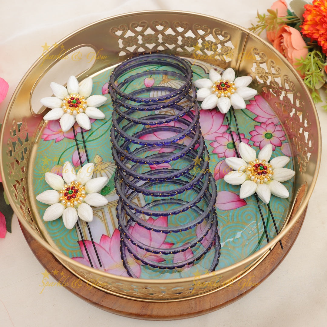 Elegant Floral Hairpins & Bangles for Festive Glamour