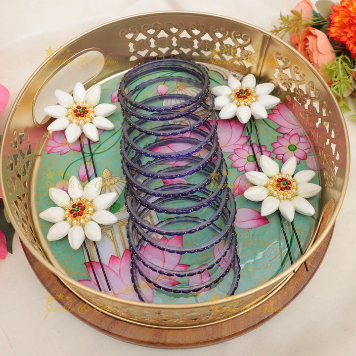 Elegant Floral Hairpins & Bangles for Festive Glamour