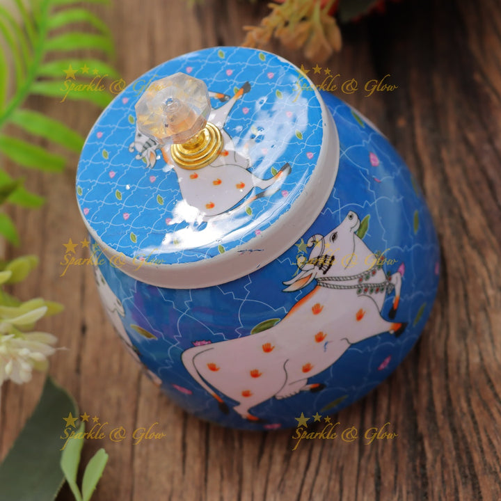 Exquisite Kalamkari Jar for Elegant Festive Gifts