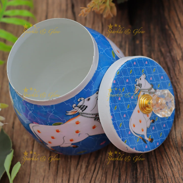 Exquisite Kalamkari Jar for Elegant Festive Gifts