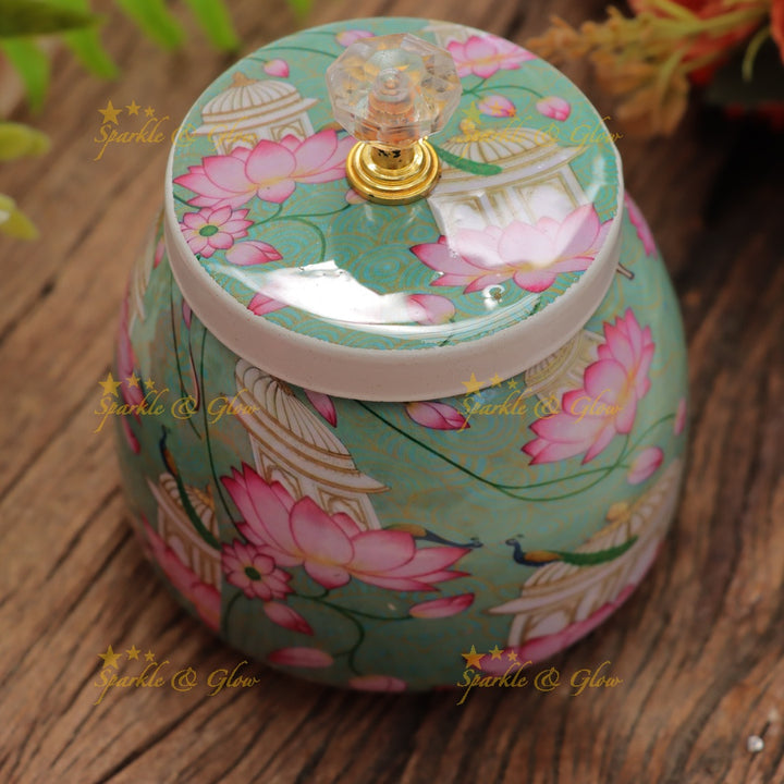 Exquisite Kalamkari Jar for Elegant Festive Gifts