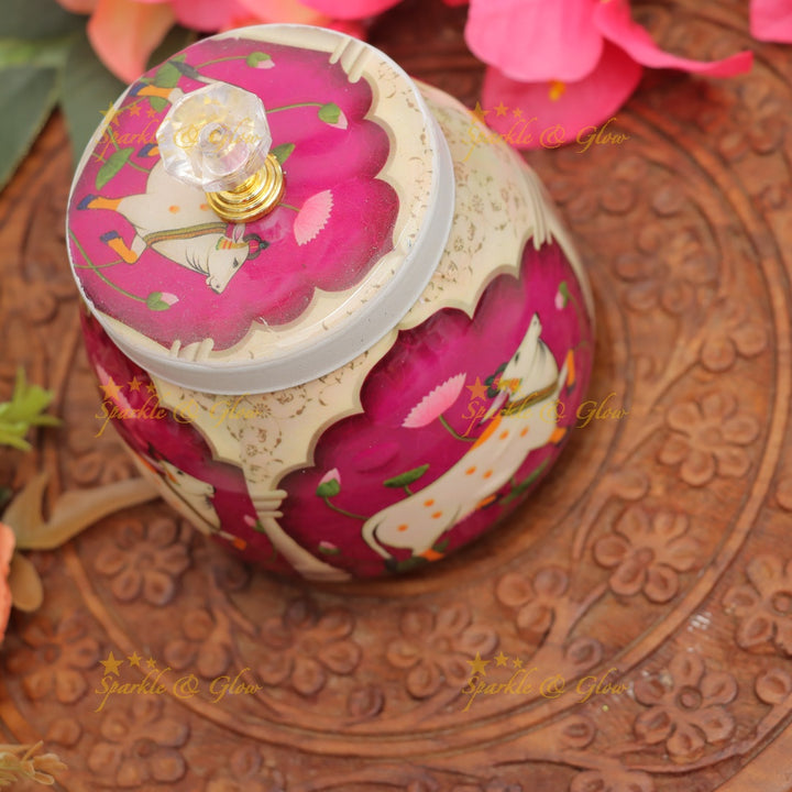 Exquisite Kalamkari Jar for Elegant Festive Gifts