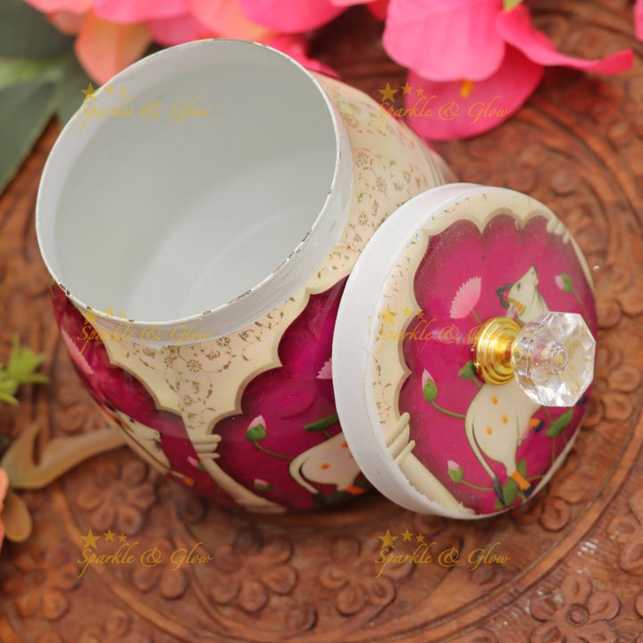 Exquisite Kalamkari Jar for Elegant Festive Gifts