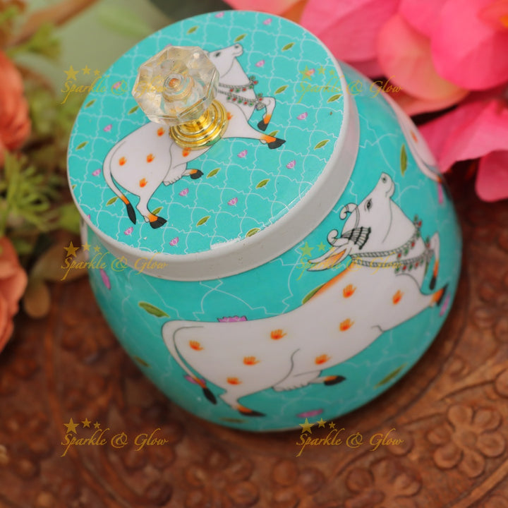 Exquisite Kalamkari Jar for Elegant Festive Gifts