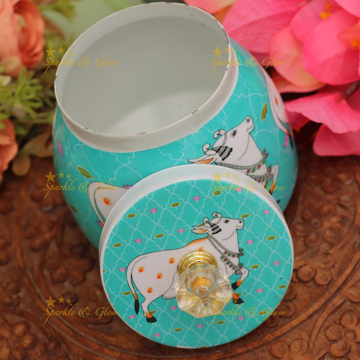 Exquisite Kalamkari Jar for Elegant Festive Gifts
