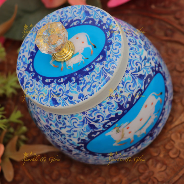 Exquisite Kalamkari Jar for Elegant Festive Gifts