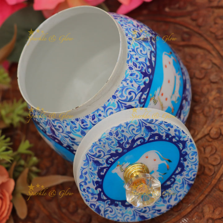 Exquisite Kalamkari Jar for Elegant Festive Gifts