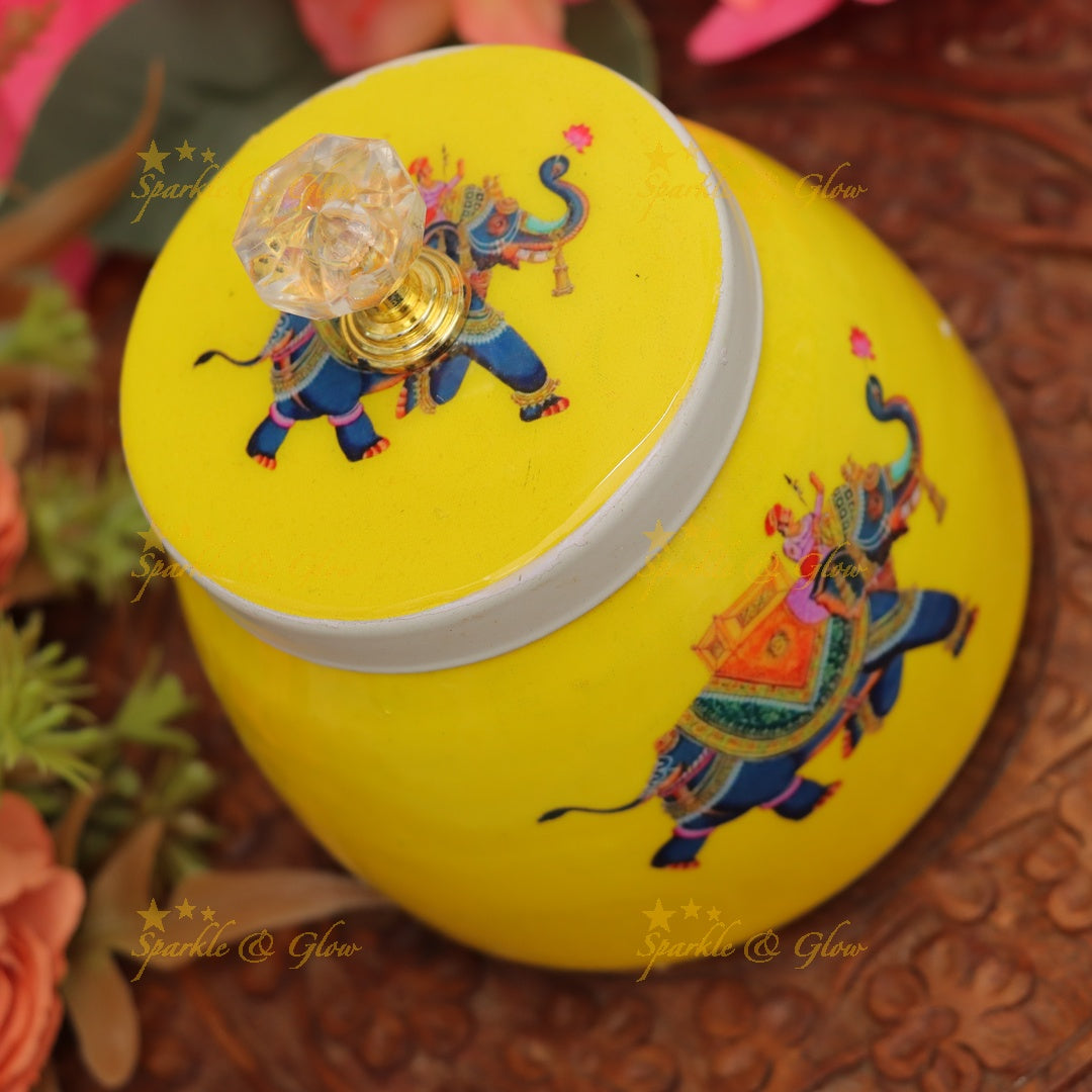 Exquisite Kalamkari Jar for Elegant Festive Gifts