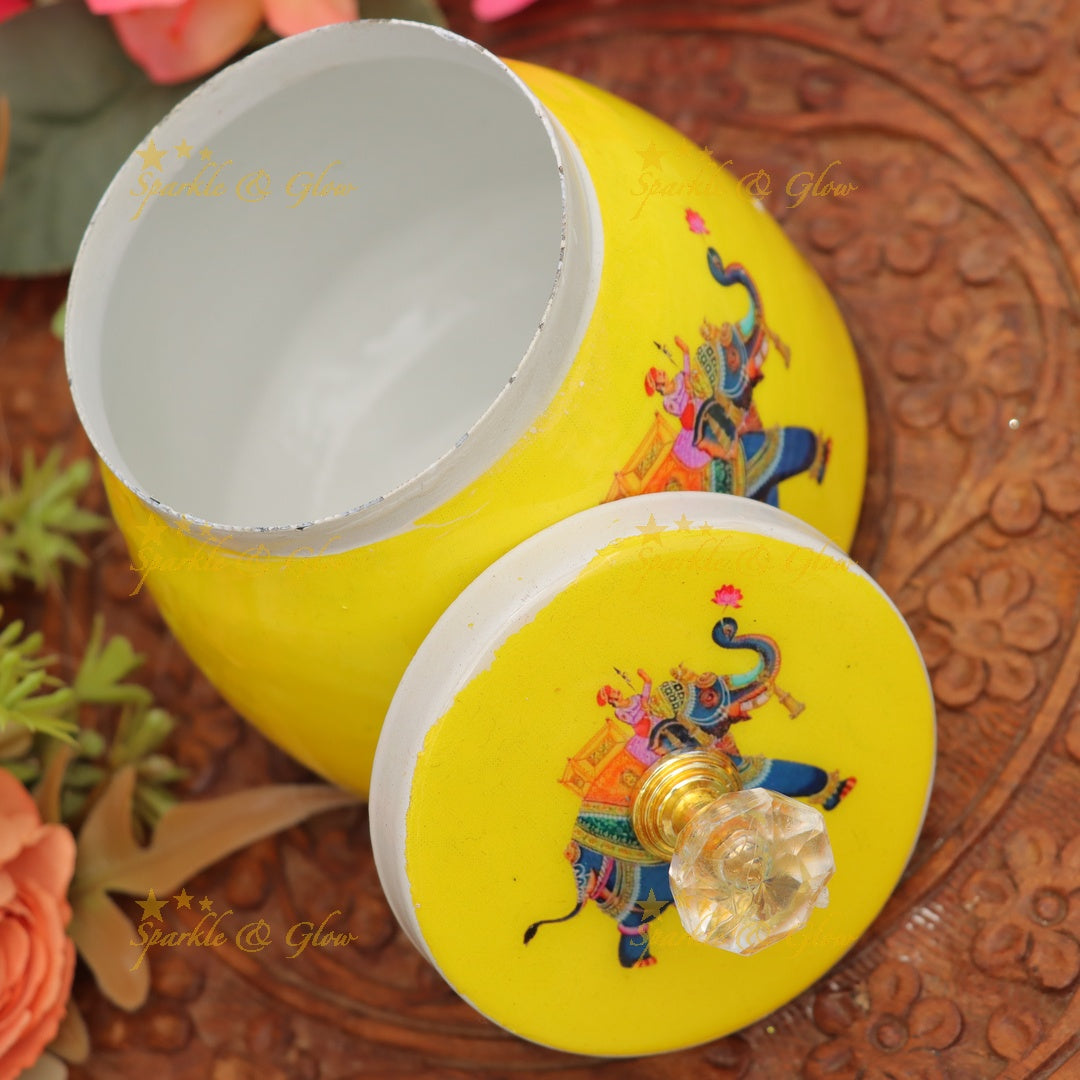 Exquisite Kalamkari Jar for Elegant Festive Gifts