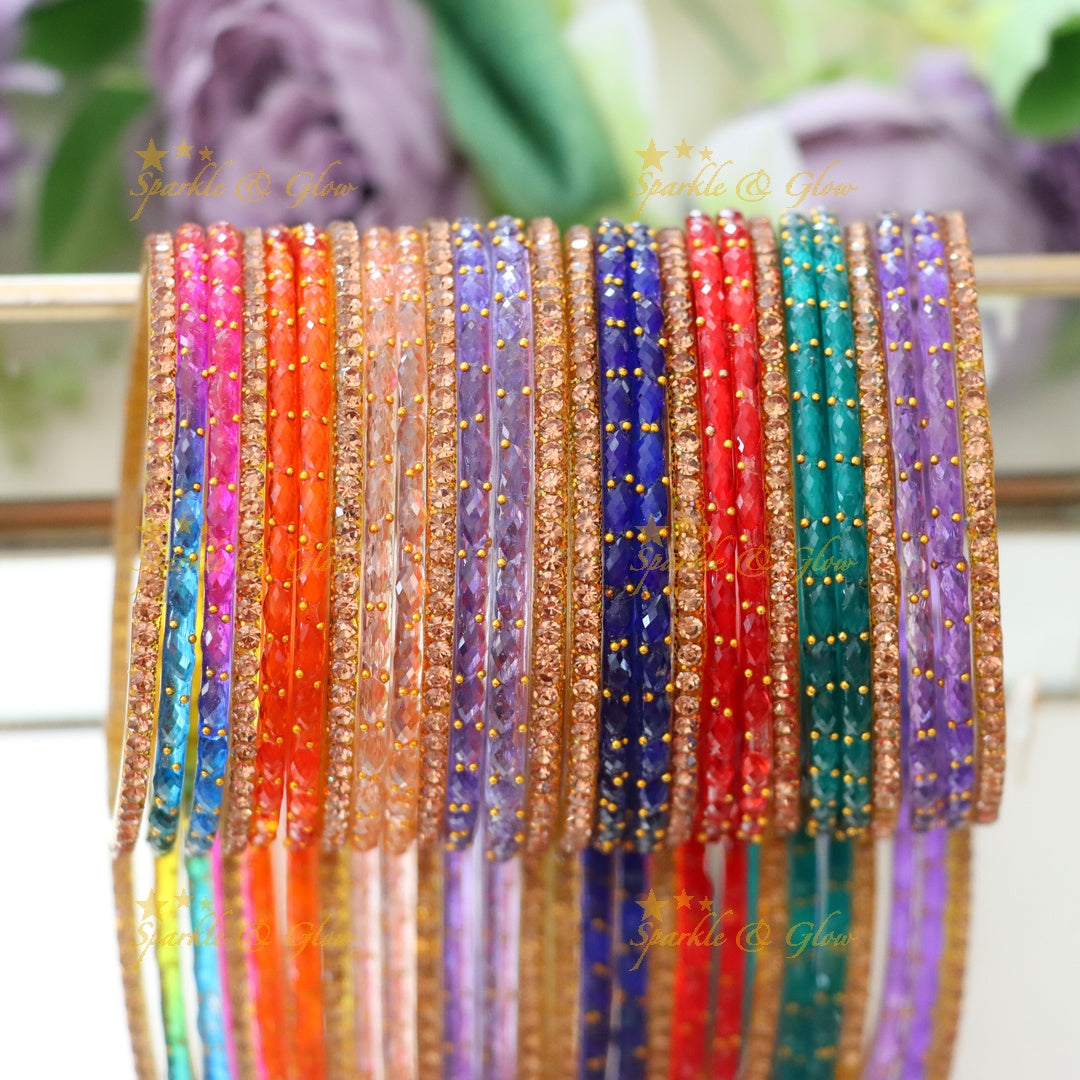 Exquisite Festive Glass Bangles Set for Every Occasion-Two hand