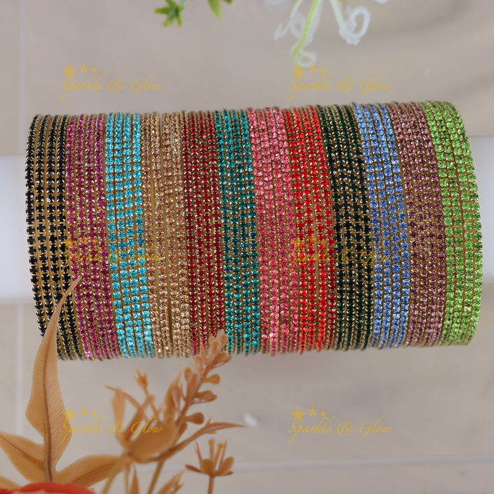 Elegant Multi-Color Gold Metal Bangles for Festive Glam