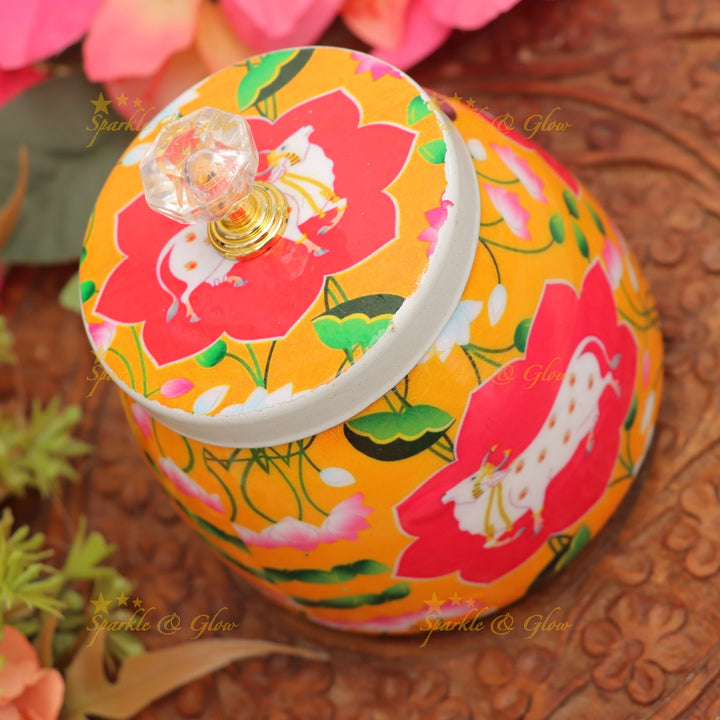 Exquisite Kalamkari Jar for Elegant Festive Gifts
