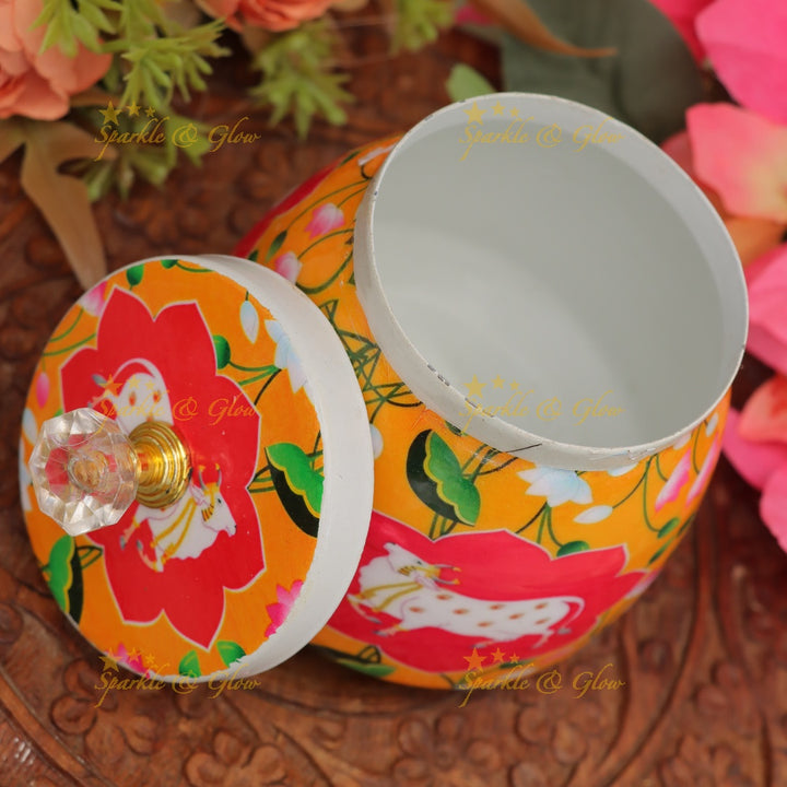 Exquisite Kalamkari Jar for Elegant Festive Gifts