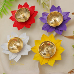 Enchanting Floral Diya Set for Festive Celebrations SET OF 6 Assorted