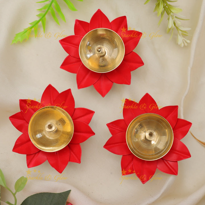 Enchanting Floral Diya Set for Festive Celebrations SET OF 6 Assorted