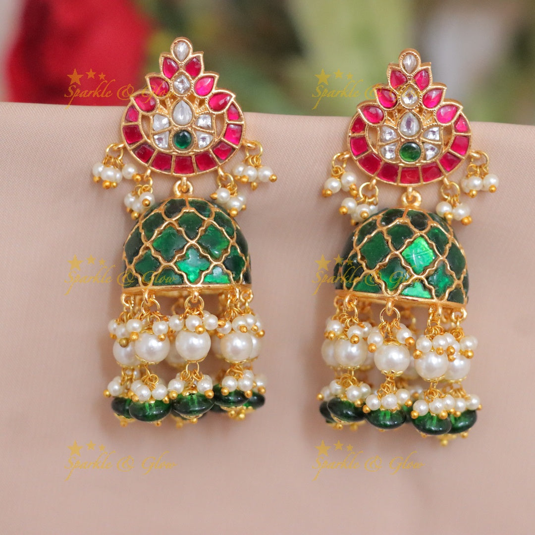 Elegant Jadau Kundan Jhumkas for Festive Occasions