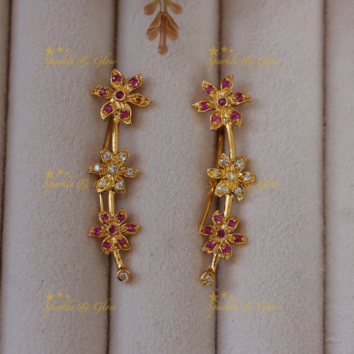 Exquisite Floral Earcuffs for Wedding Celebrations