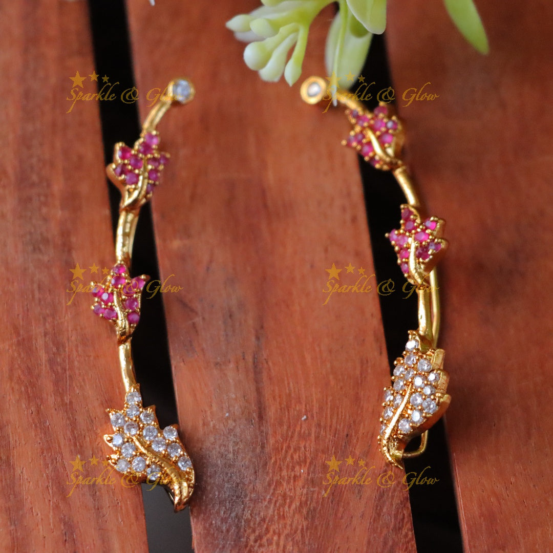 Exquisite Floral Earcuff Earrings: Elegance for Celebrations