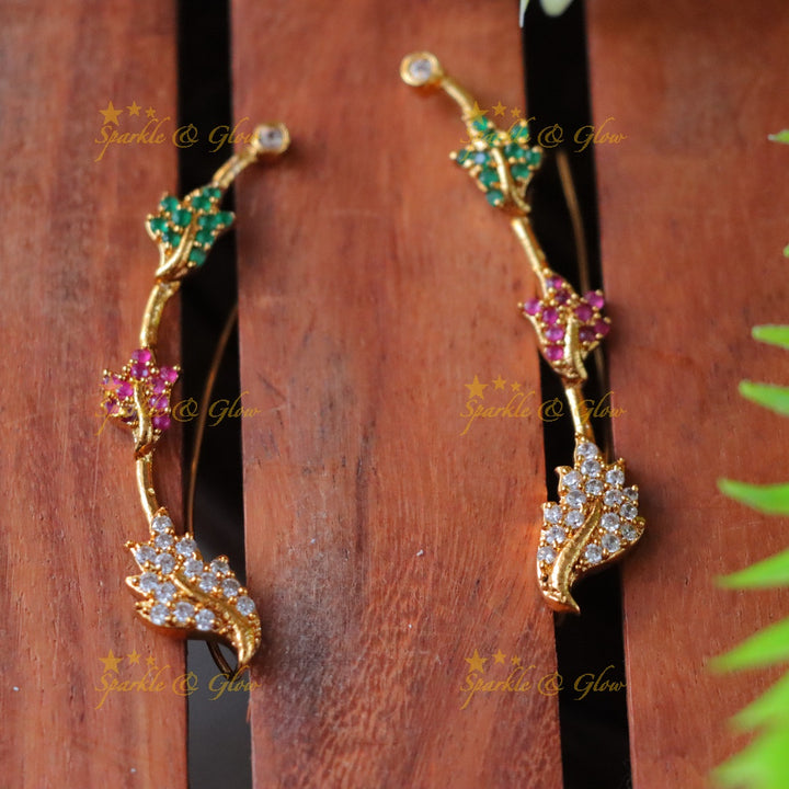 Exquisite Floral Earcuff Earrings: Elegance for Celebrations