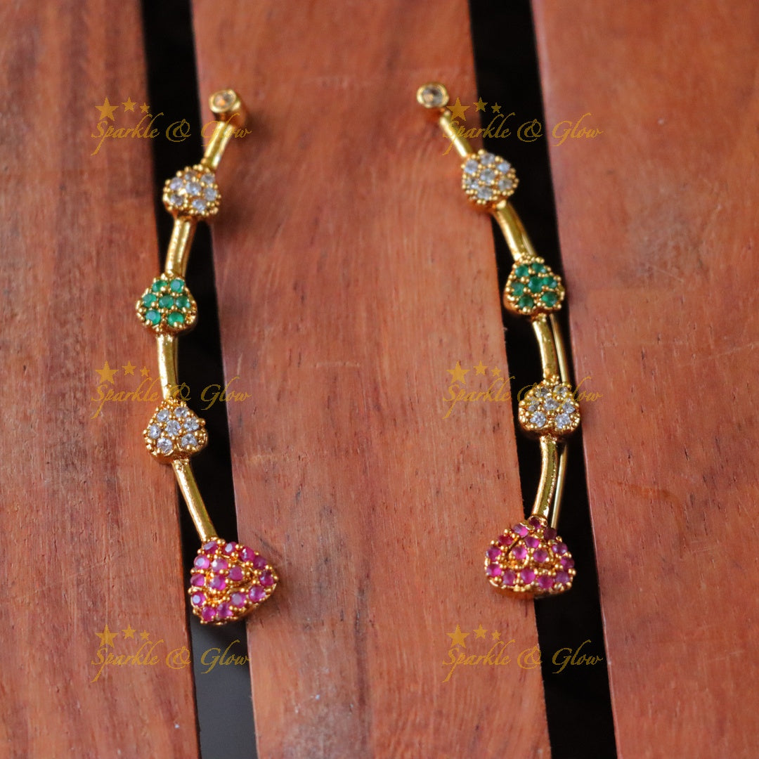 Dazzling Gold-Plated Leaf Design Ear Cuff Earrings