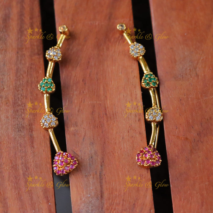 Dazzling Gold-Plated Leaf Design Ear Cuff Earrings