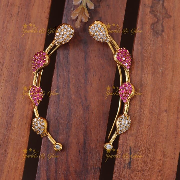 Gold Leaf Earcuff Earrings for Festive Elegance