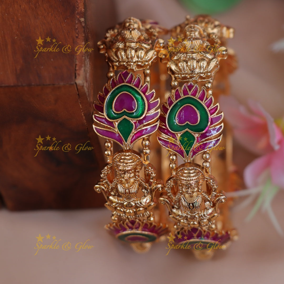 Exquisite Handcrafted Peacock Feather Bangles