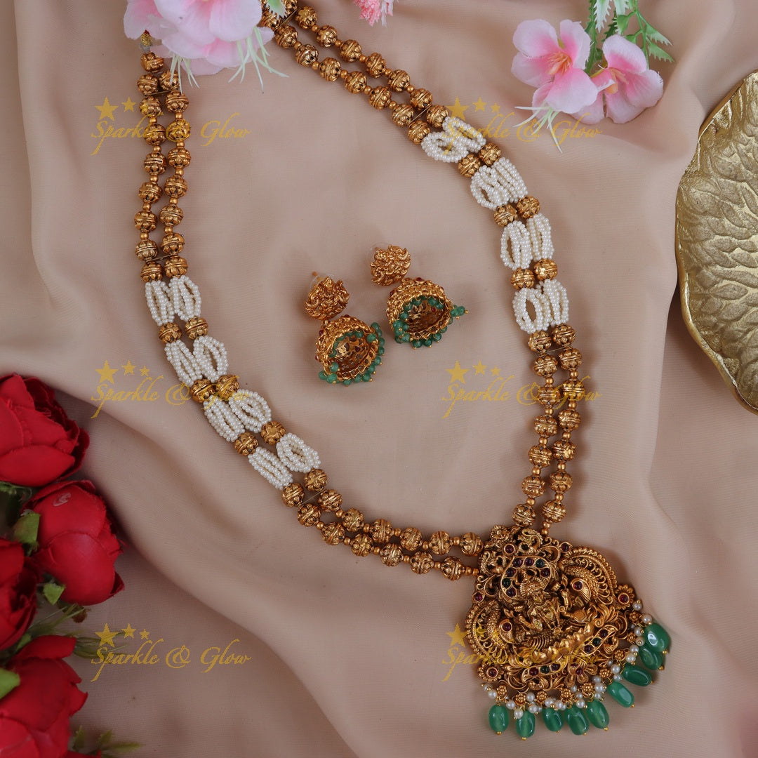 Exquisite Gold Lakshmi Temple Necklace for Festive Elegance