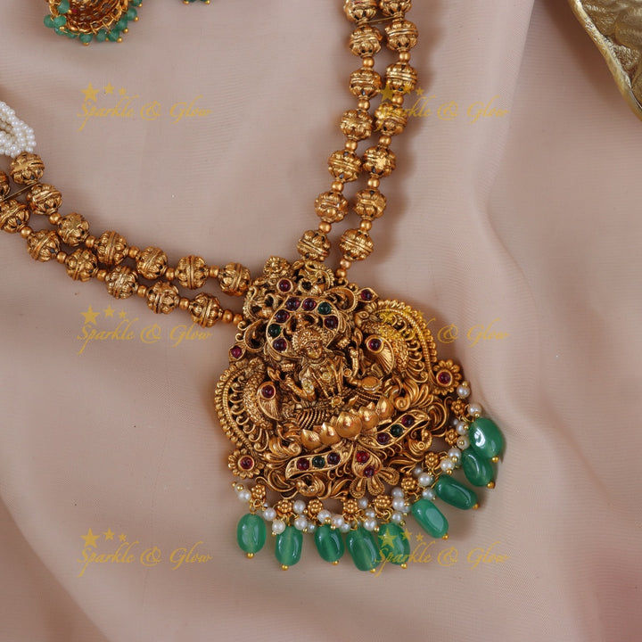 Exquisite Gold Lakshmi Temple Necklace for Festive Elegance