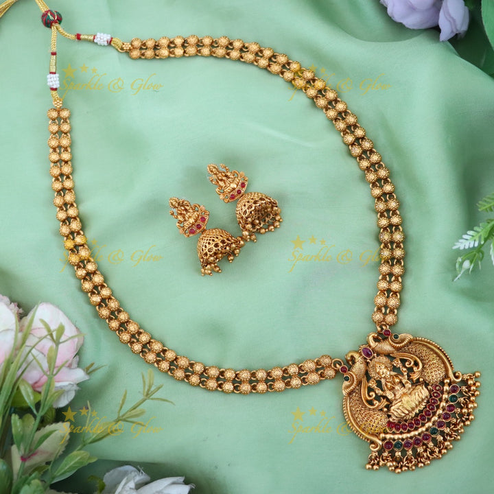 Exquisite Lakshmi Temple Necklace for Festive Occasions