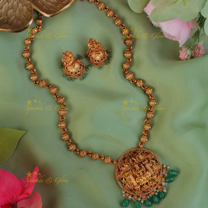Luxurious Lakshmi Peacock Necklace for Festive Occasions