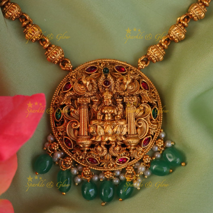 Luxurious Lakshmi Peacock Necklace for Festive Occasions