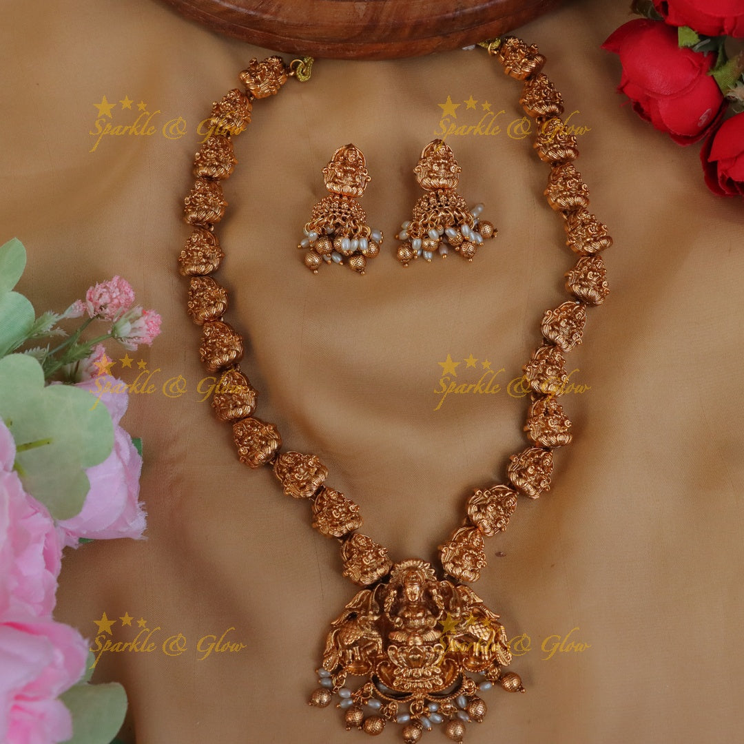 Exquisite Lakshmi Haram Necklace - Premium Jewellery
