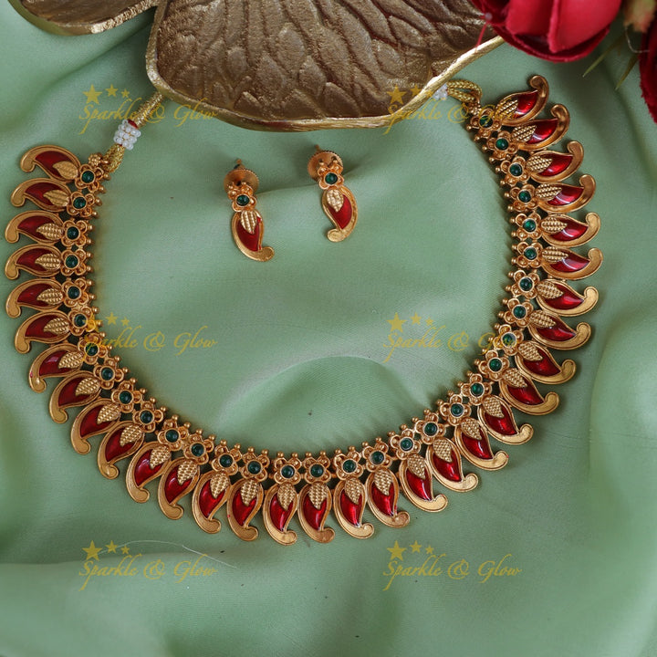 Exquisite Mango Floral Necklace – Wedding Elegance