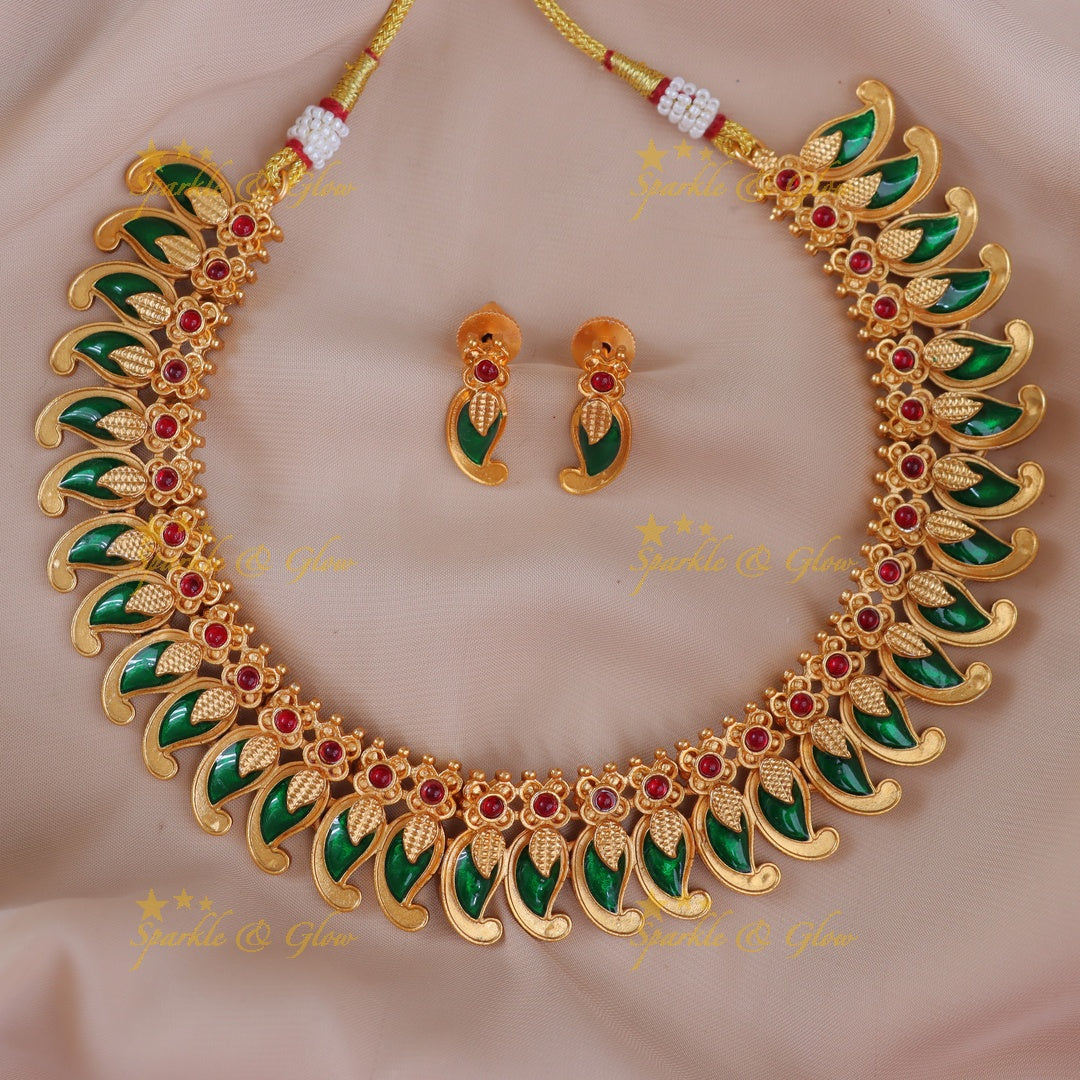 Exquisite Mango Floral Necklace – Wedding Elegance