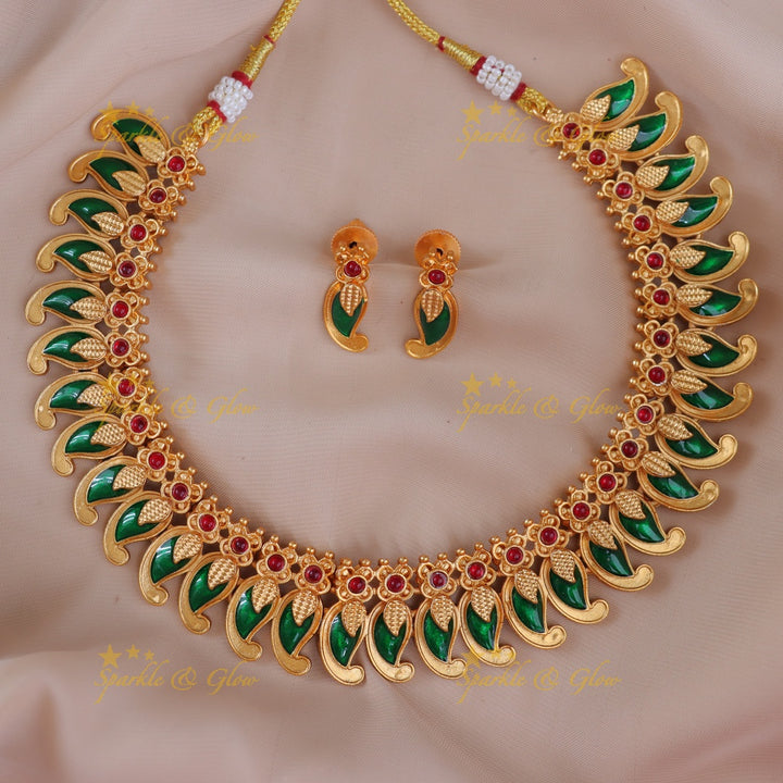 Exquisite Mango Floral Necklace – Wedding Elegance