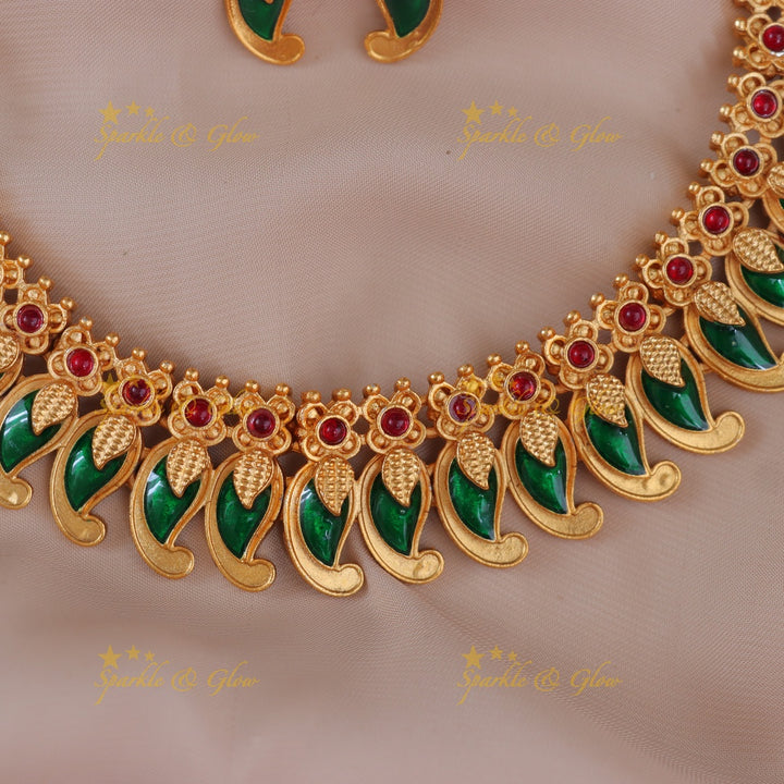 Exquisite Mango Floral Necklace – Wedding Elegance
