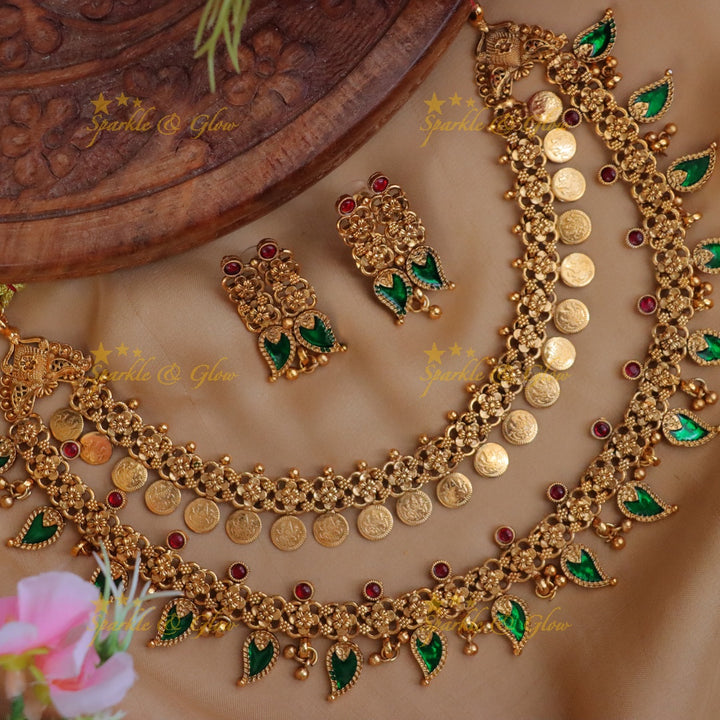 Exquisite Coin Mango Necklace - Gold Elegance