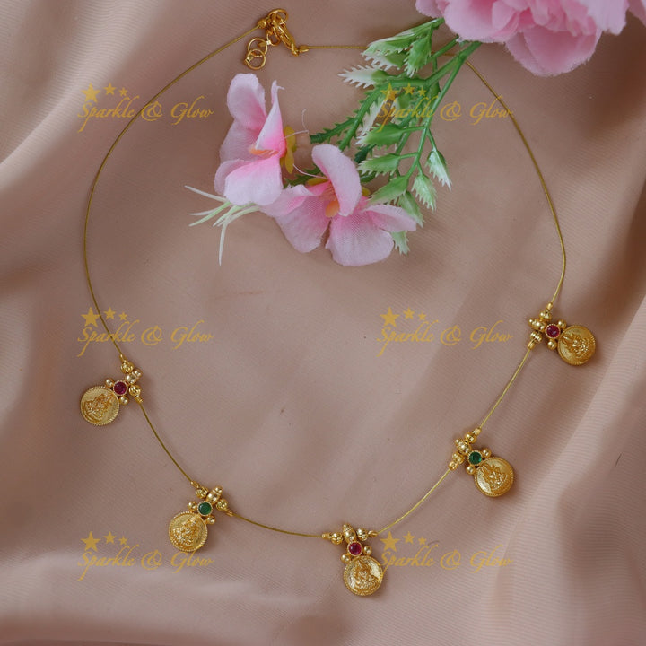 Festive Lakshmi Coin Necklace - Stylish Elegance