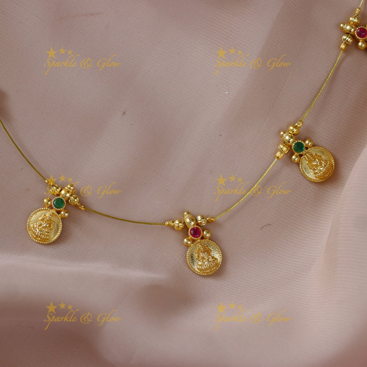 Festive Lakshmi Coin Necklace - Stylish Elegance