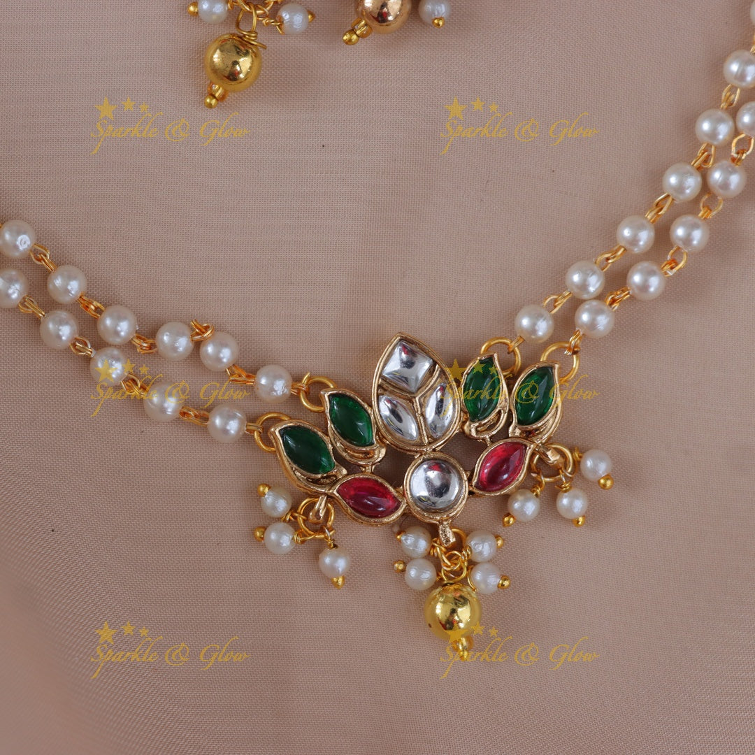 Elegant Pearl Lotus Necklace for Festive Occasions